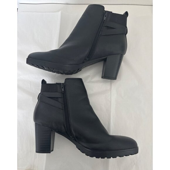 Kelly & Katie Boots Size 11 Black Ankle Office Chic Block Heel Booties Corp Core - Picture 6 of 15